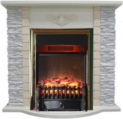Каминокомплект Interflame Аспен сланец с очагом Fobos FX M Brass