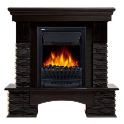 Каминокомплект Firelight Pietra Nuovo Classic с очагом Electrolux EFP/P-1020LS сланец чёрный/шпон венге
